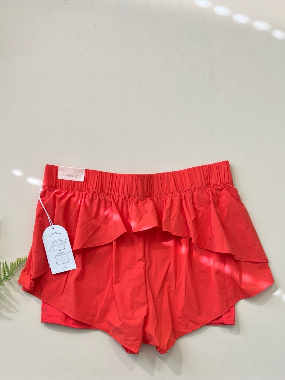 Blogilates Ruffle Shorts Size XL – Spicy Orange– NWT